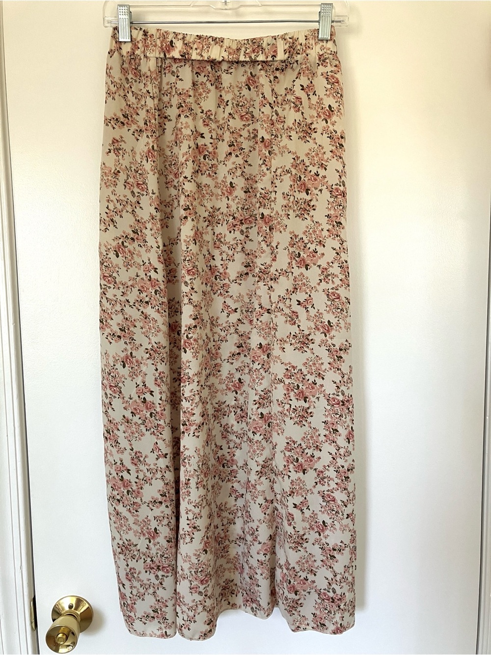 Floral Maxi Skirt with Soft Rose Print